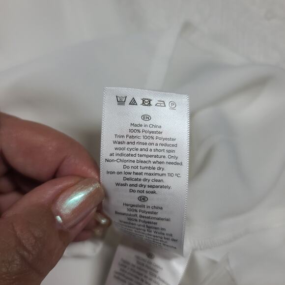 Hobbs London Rhianna blouse in white w/navy piping Size 10 Minimalistic Corpcore - Picture 8 of 10